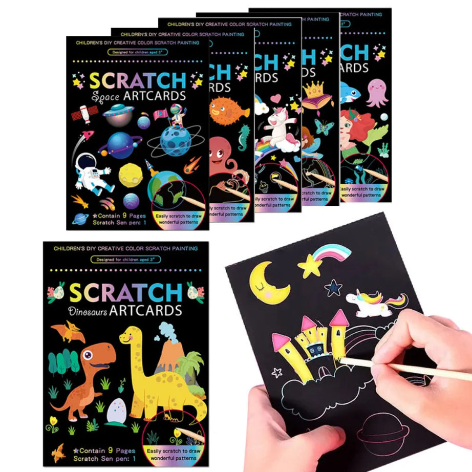 Rainbow Scratch Magic: Colorful DIY kit for kids' creativity