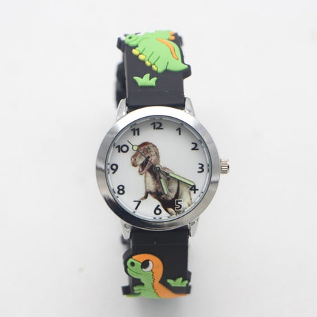 New 3D Cartoon Dinosaur Kids Watch: Silicone Quartz Wristwatch for Girls & Boys - Fashionable Student Timepiece