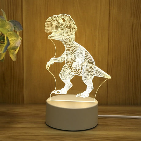 LuminAura 3D LED Night Light: Love Bear & Dinosaur Edition - Multicolor Mood Lamp for Bedroom, Party Favors, and Special Occasions - USB Powered with Remote Control